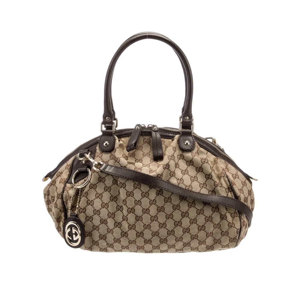 GUCCI Medium GG Canvas Sukey Boston Bag